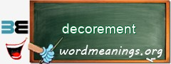 WordMeaning blackboard for decorement